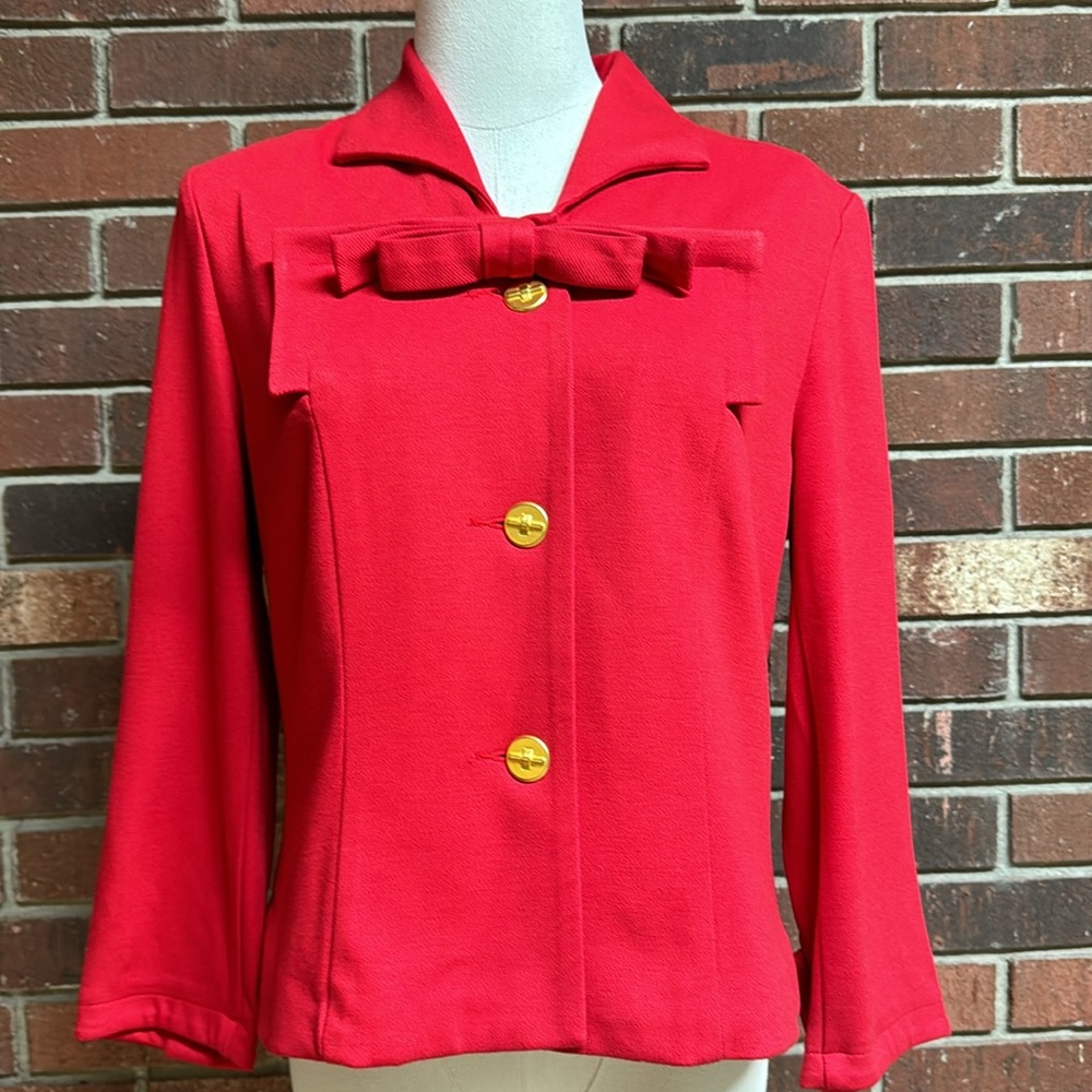 New Cabi Love Carol Beau‎ Red Cropped Blazer Size 6